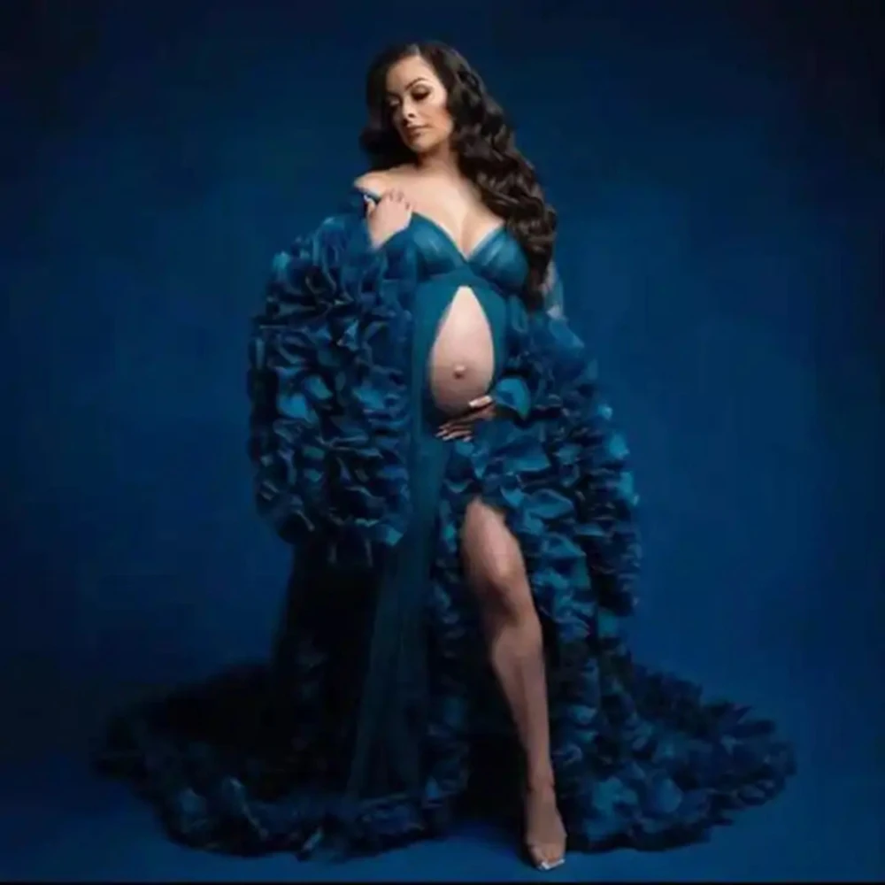 

Morning Robe Pregnant Tulle Robe Maternity Photoshoot Maternity Dress Summer Elegance Dress