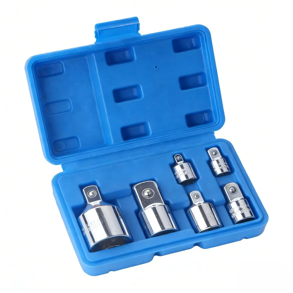 

Распродажа! Новейший высококачественный набор из 6 адаптеров для торцевых головок (1/2, 3/8, 1/4 дюйма), хромованадиевая сталь, для автомобильных аксессуаров с трещоткой