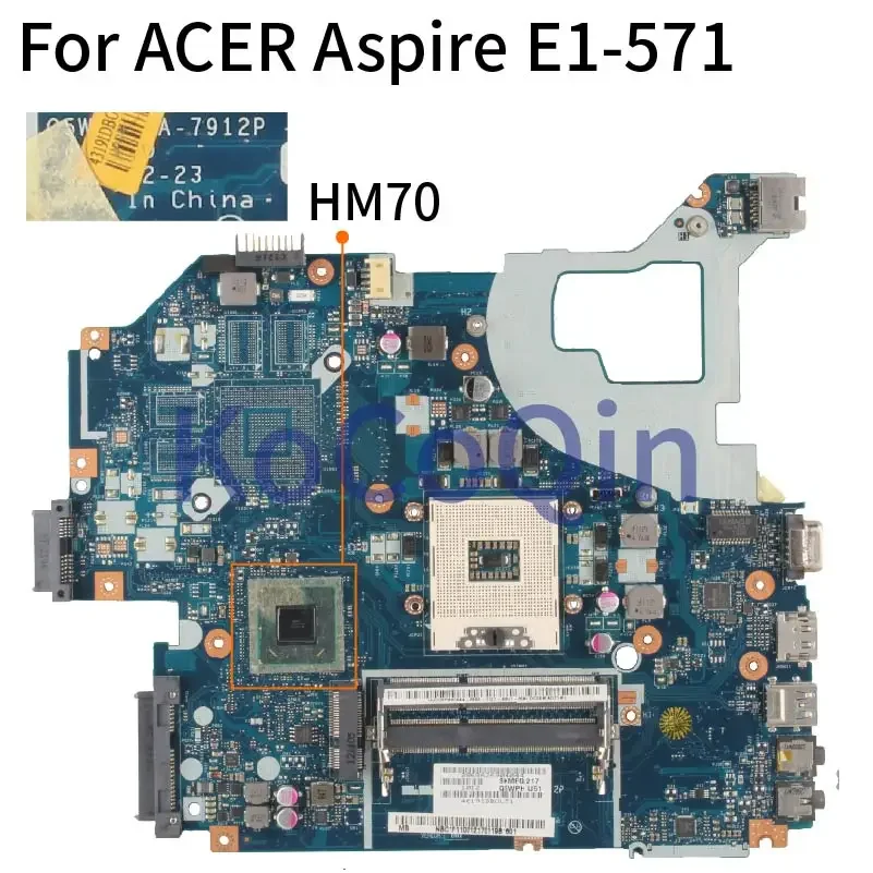 

Q5WVH LA-7912P E1-531 V3-571 E1-571G V3-571G V3-531G NBC1F1100 SJTNV Laptop motherboard HM70 Mainboard DDR3 Full test