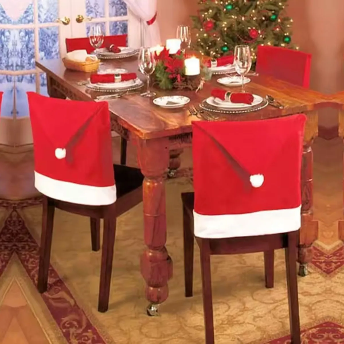 1pc-Chair Cover Christmas Party Home Decor Christmas Dining Chair Decorations Accessories Gifts
