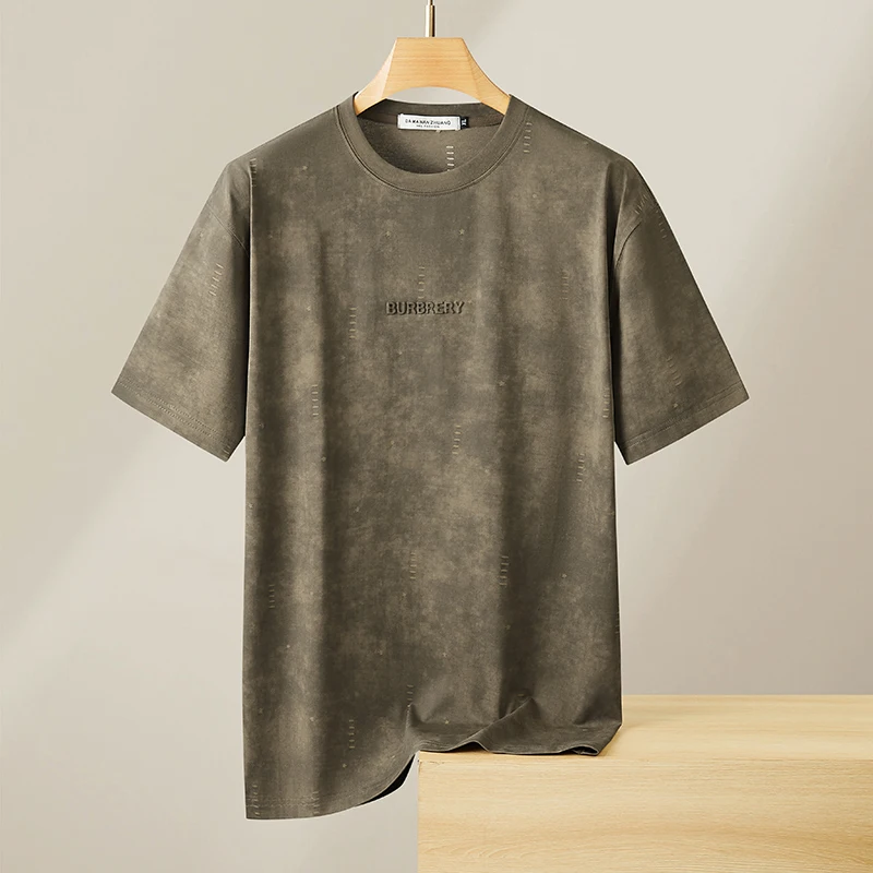 

Luxury Man Plus Size Short Sleeved T-Shirt Camouflage Round Neck Korean-Style Youth Popular Summer New Tops Leisure MensClothing