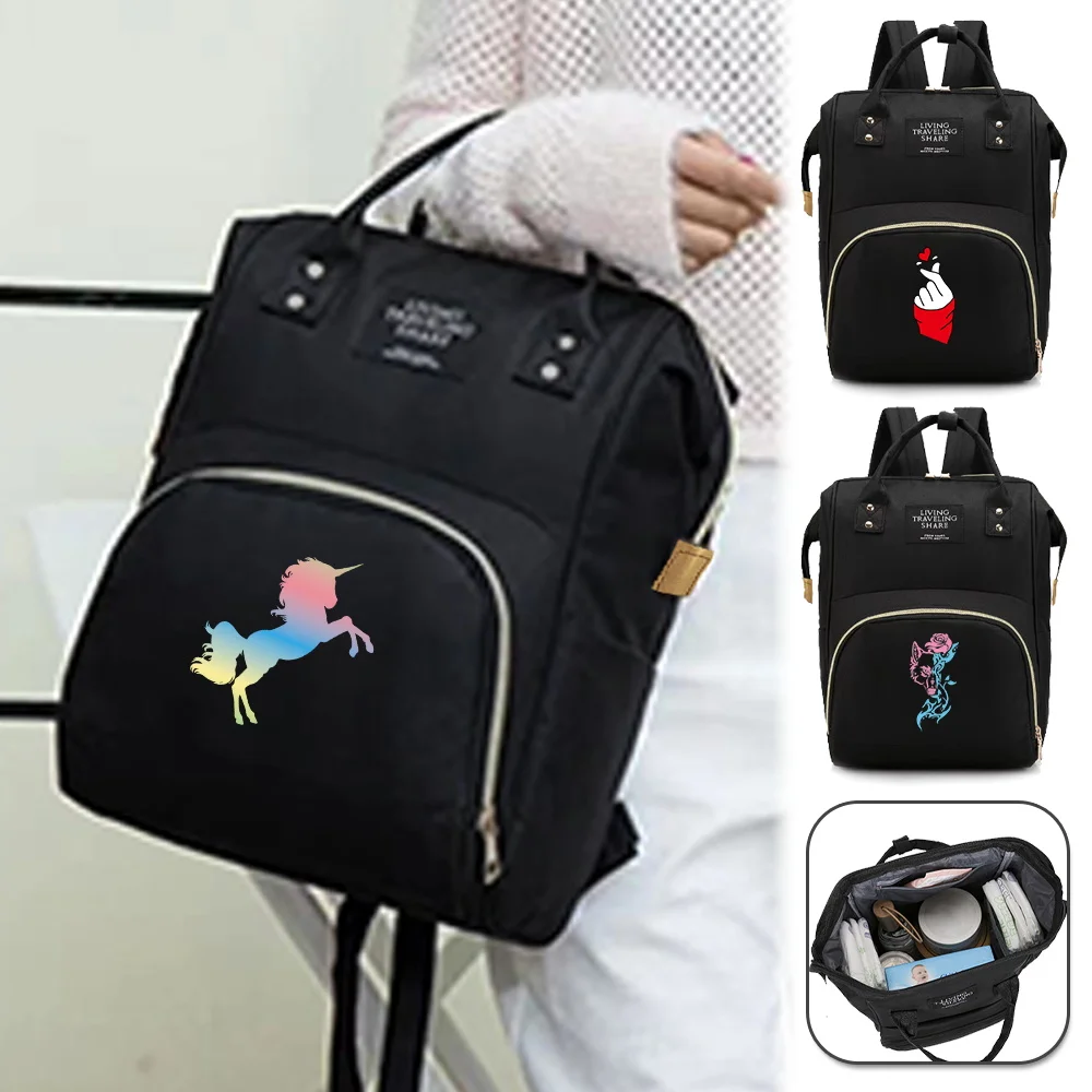 Nappy Bag Mummy Bag Stuff Storage Large Capacity Waterproof Lightweight Multi-Function Diapers color Series Bags Backpack