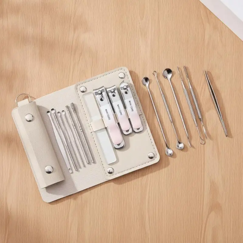 10-Piece Professional Nail Clippers Nail File Set Stainless Steel Manicure & Pedicure Kit With Ear Digging Spoon Grooming