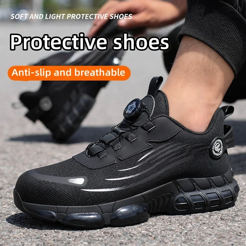 

Men's work shoes, men's safety shoes, protective elastic safety boots, fashionable casual shoes, breathable and odor-resistant