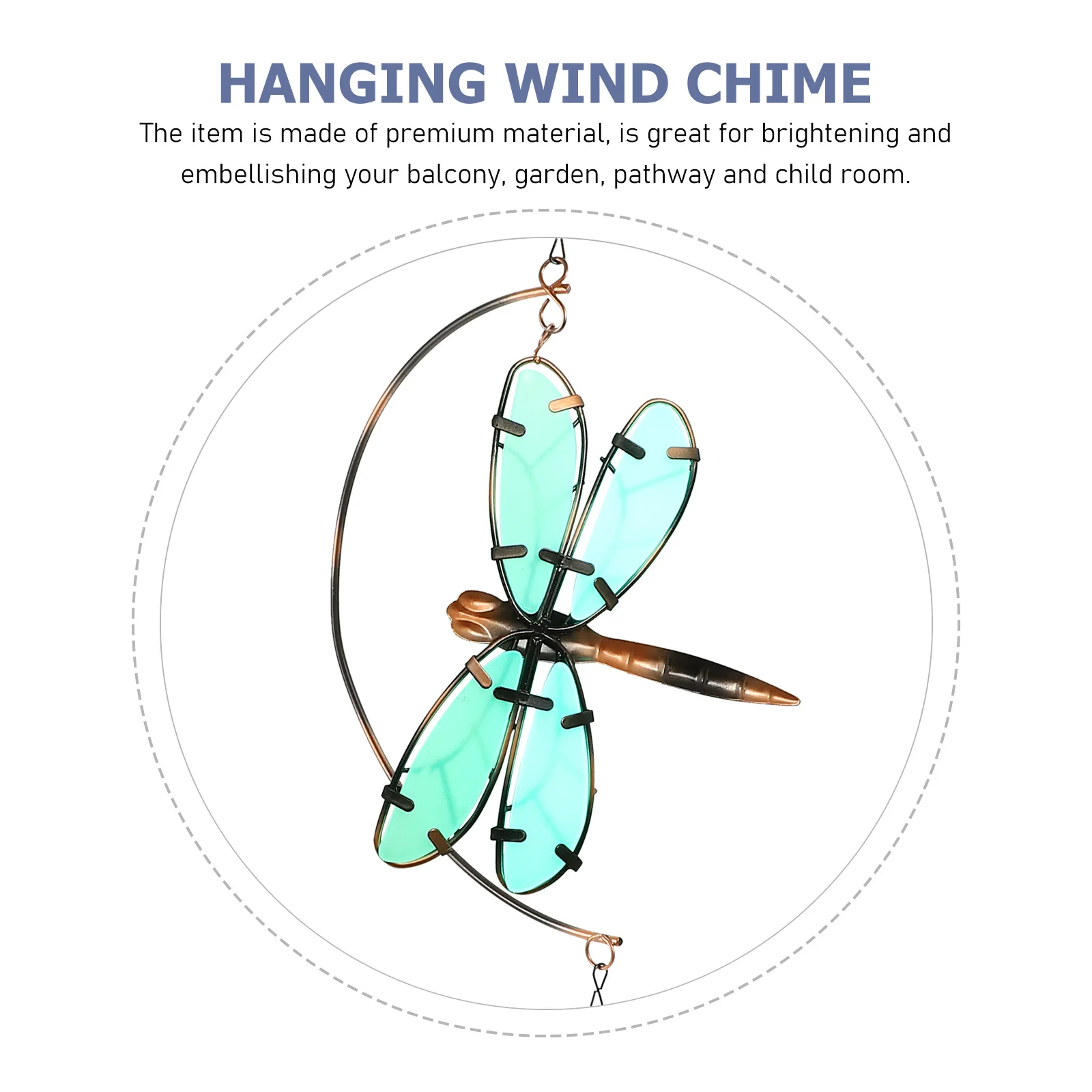 

Luminous Dragonfly Hanging Iron Wind Chimes Outdoor Indoor Decorative Bell Home Garden Patio Balcony Relaxing Sound Gift