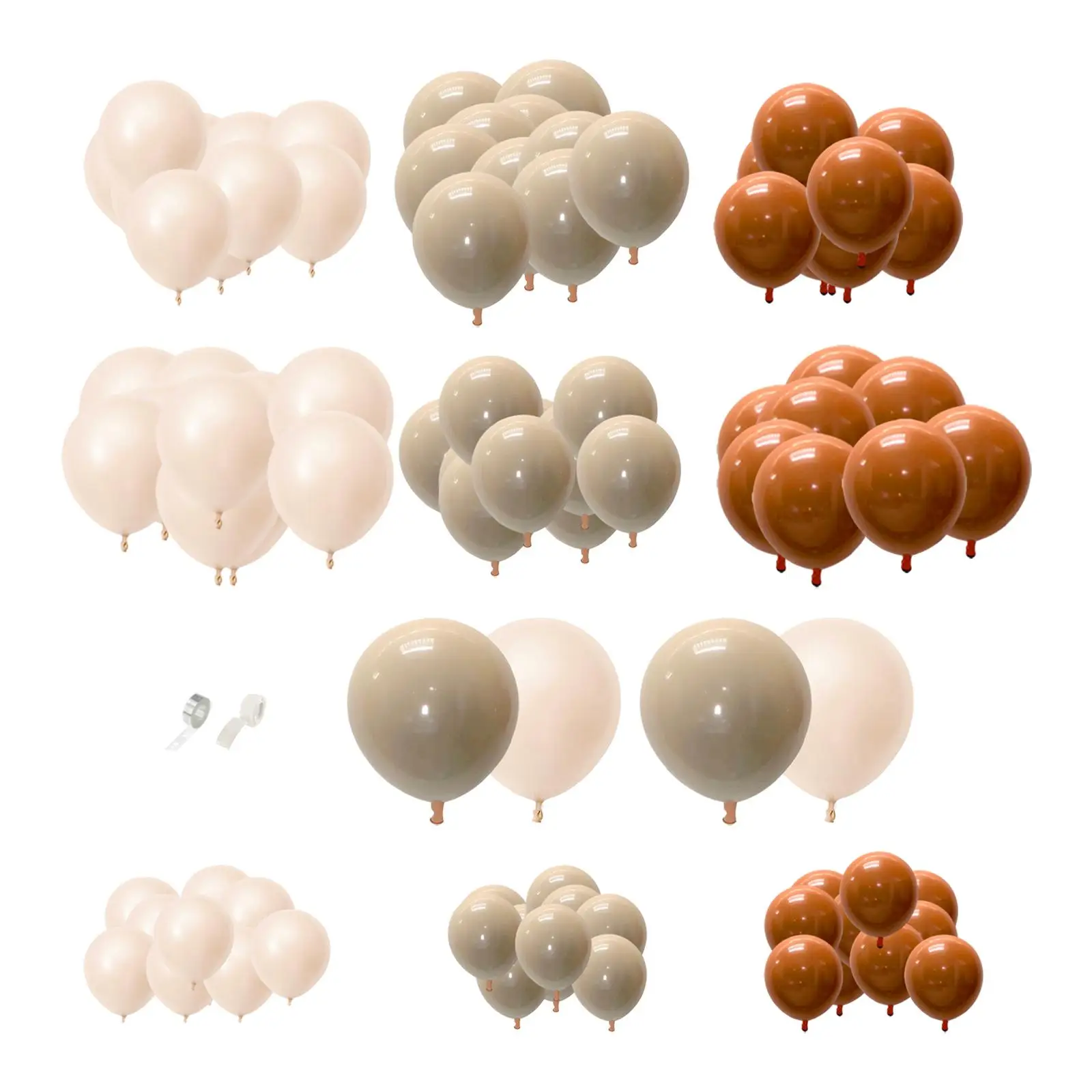 Romantic Latex Balloons Set of 104 for Birthday Party Arch Garland Kit with Chain and Glue for Bridal Shower Decoration