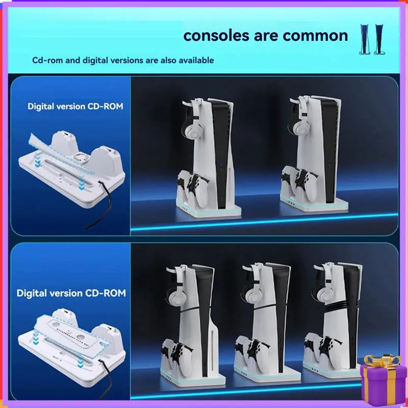

Advanced Thermal Charging Dock For PS5/Slim/PRO Console Universal Multi-Function Charging Dock For PS5 RGB Lighting Stand