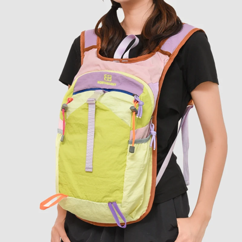 Zaino alla moda con colori a contrasto, serie color dopamina, adatto per zaini da viaggio, zaini sportivi, zaini da trekking