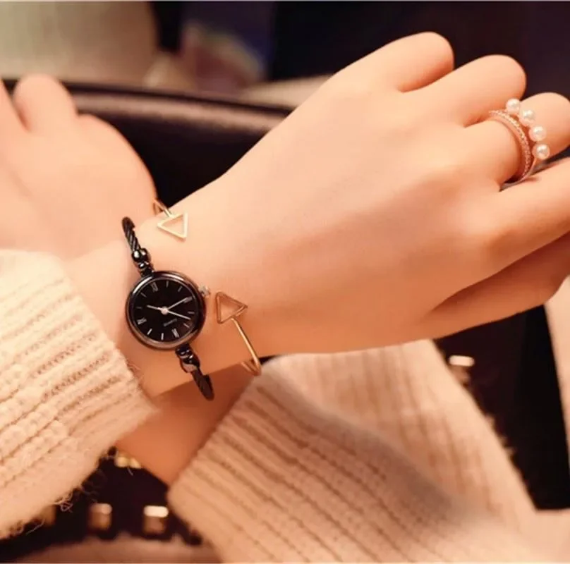 Fashion Bracelet Watches for Women Luxury Stainless Steel Retro Ladies Quartz Wristwatches Women Dress Clock 여자시계