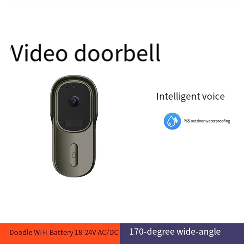 

【Новый купон пользователя】 Приложение Tuya Smart Life 1080P Wi-Fi Дверной звонок 2MP Широкий обзор IP65 Водонепроницаемый аудио-видеодомофон Дверной звонок