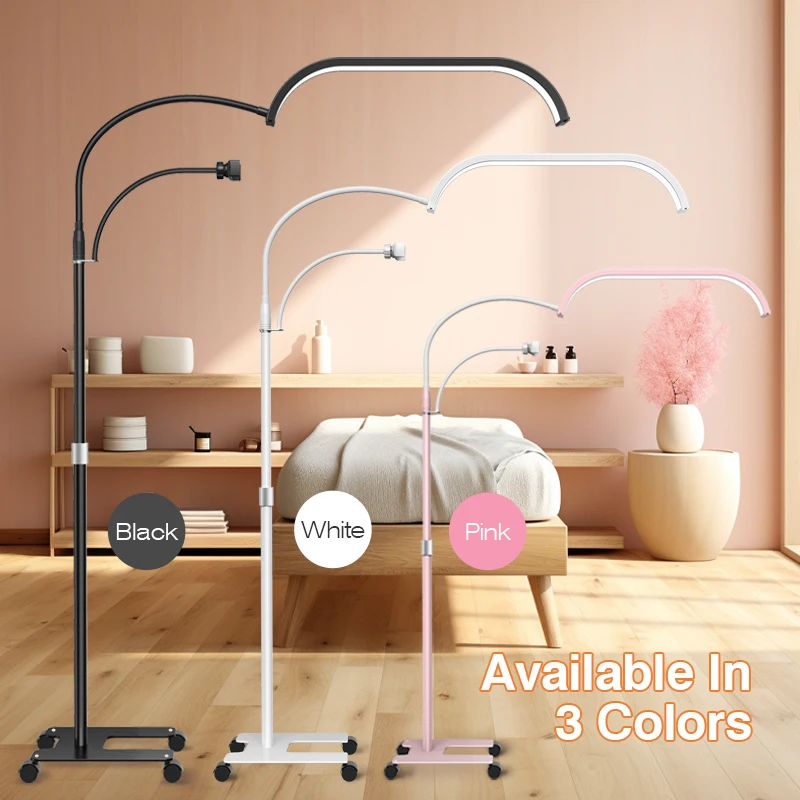 Arch Floor Lamp with Wheel 36W 3Light Mode Half Moon Lash Lamp for Eyelash Tattoo Skincare Massage Cosmetic Beauty Fill Light