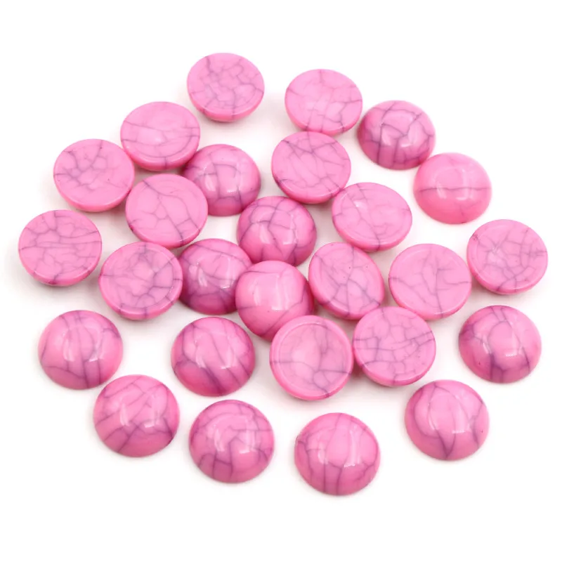 New Fashion 40 pz/lotto 12mm 8mm 10mm Mix Fashion Colors Crack Style cabochon in resina con retro piatto cammeo