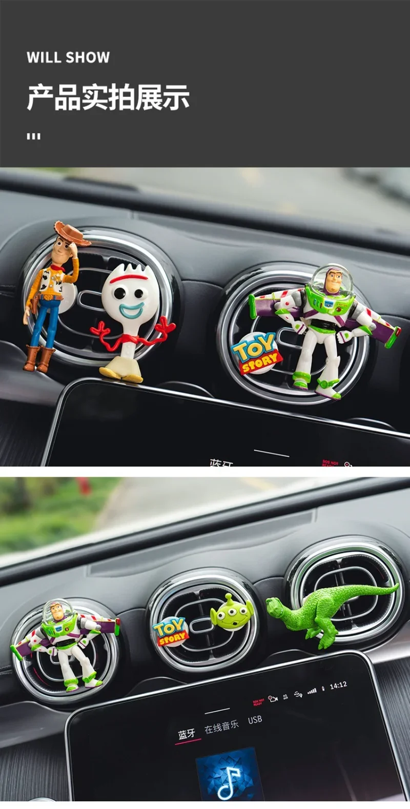 Toy Story Woody & Buzz Lightyear Auto-Duftclip, Cartoon-Lufterfrischer für die Auto-Klimaanlage – Detail 8