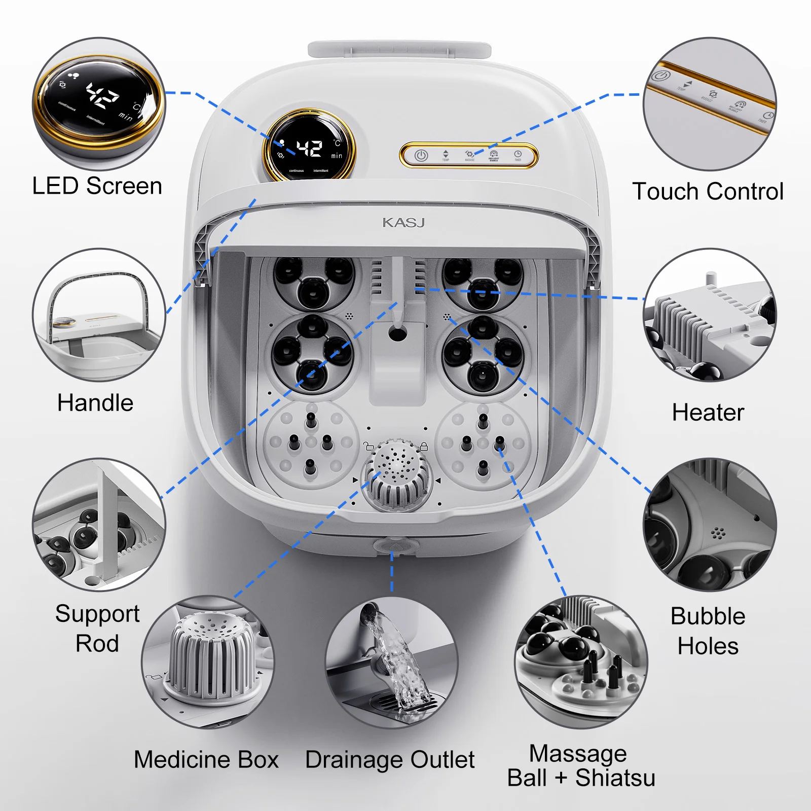 Electric Hot Water Foot Bath Massager – Rotating Soak Spa Basin for Relaxation & Pain Relief