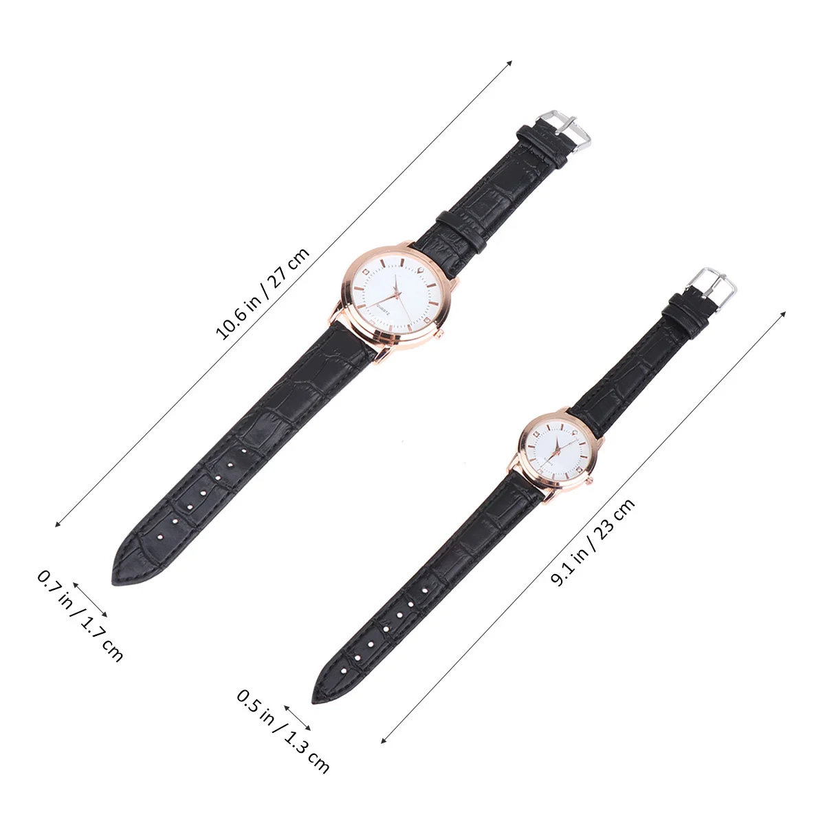 2Pcs Couple Quartz Watch Stylish Strap Fashion Elegant Gift Valentine New Year Birthday Father Day Quartz Watch for Men