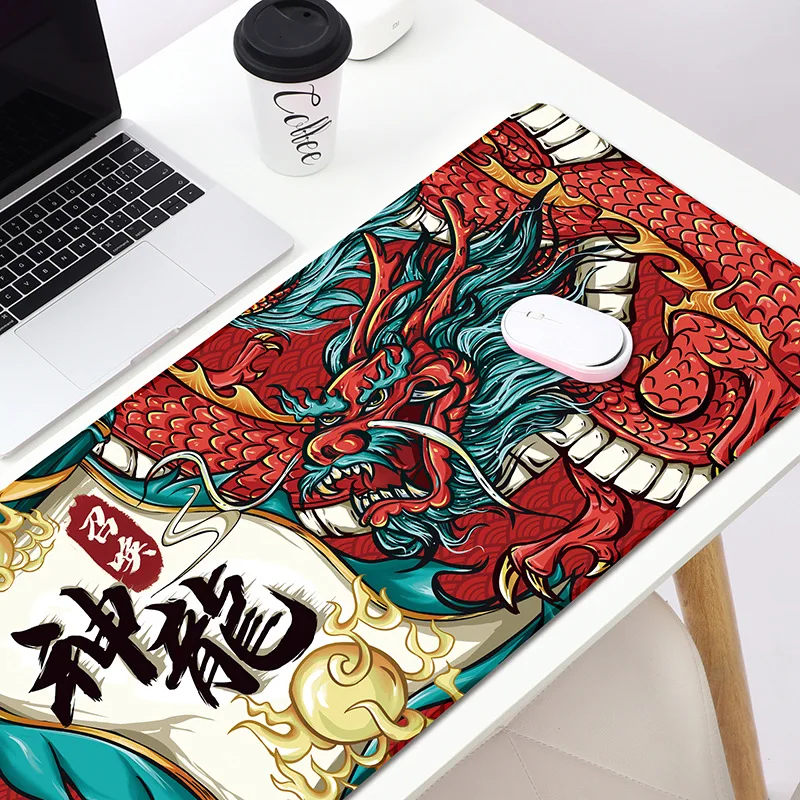 

800X300X2mm XL Chinese Style Mousepad HD Printing Computer Gamers Locking Lock Edge Mouse Pad XL80x30cm Keyboard PC Desk Pad