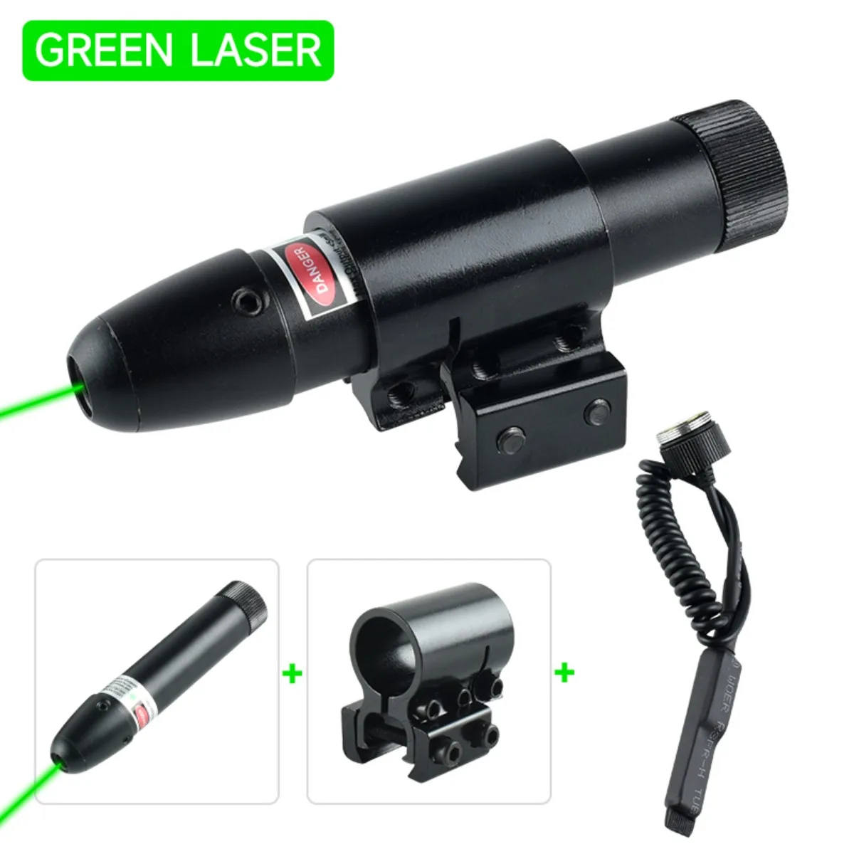 Taktisches Metall-Red-Green-Dot-Laserzielgerät, einstellbarer Jagd-Kalibrator für Picatinny-Schiene, 20-mm-Montage – Detail 8