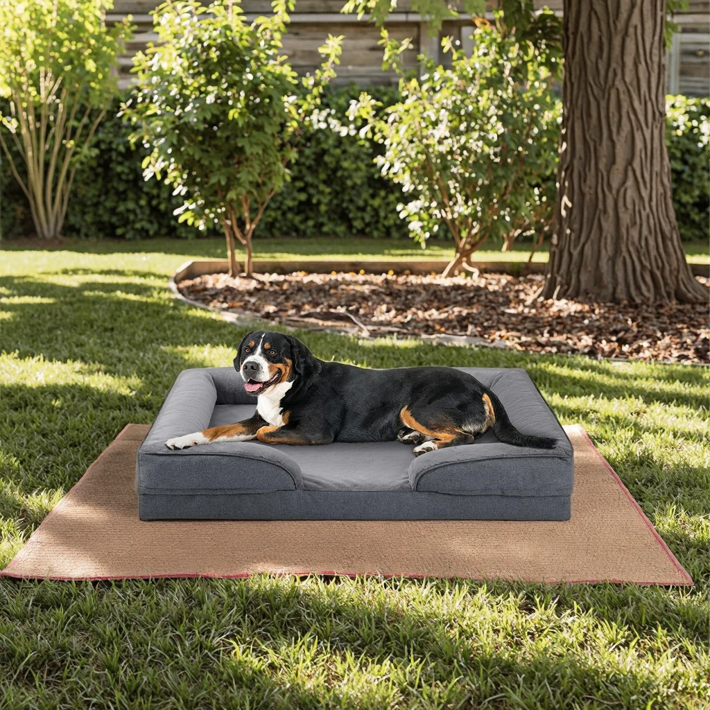 for  Large Dog Bed Orthopedic Sofa With Egg-Crate Foam Washable Waterproof Lining Bottom For Supportive Pets Removable Cover