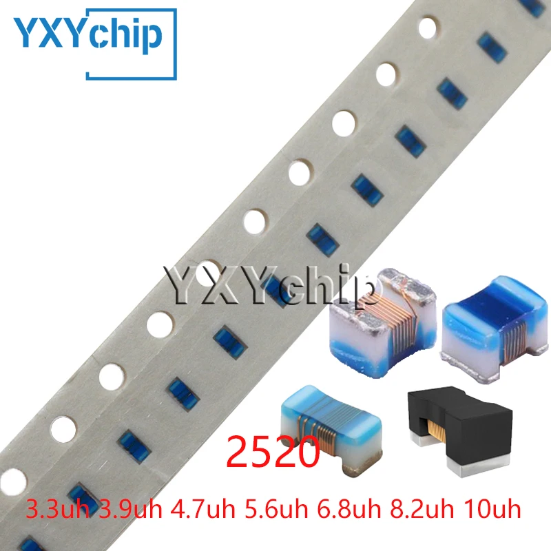 50pcs 2520 Smd Wirewound Inductor 1008 3.3uh 3.9uh 4.7uh 5.6uh 6.8uh 8.2uh 10uh High Frequency Inductance