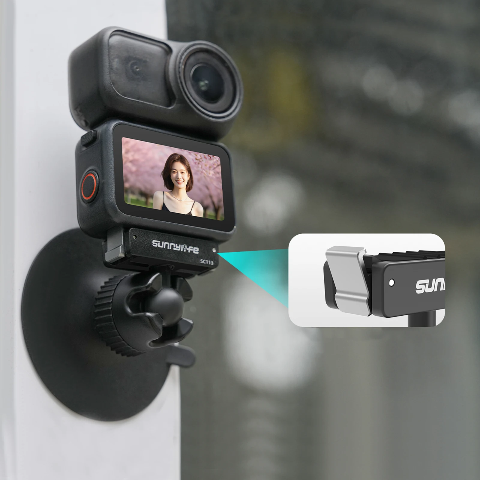Dual Direction Magnetic Quick Release Bracket with 68mm Suction Cup Adapter Mount Ball Head Holder for DJI Osmo Nano Action 6 - view 5