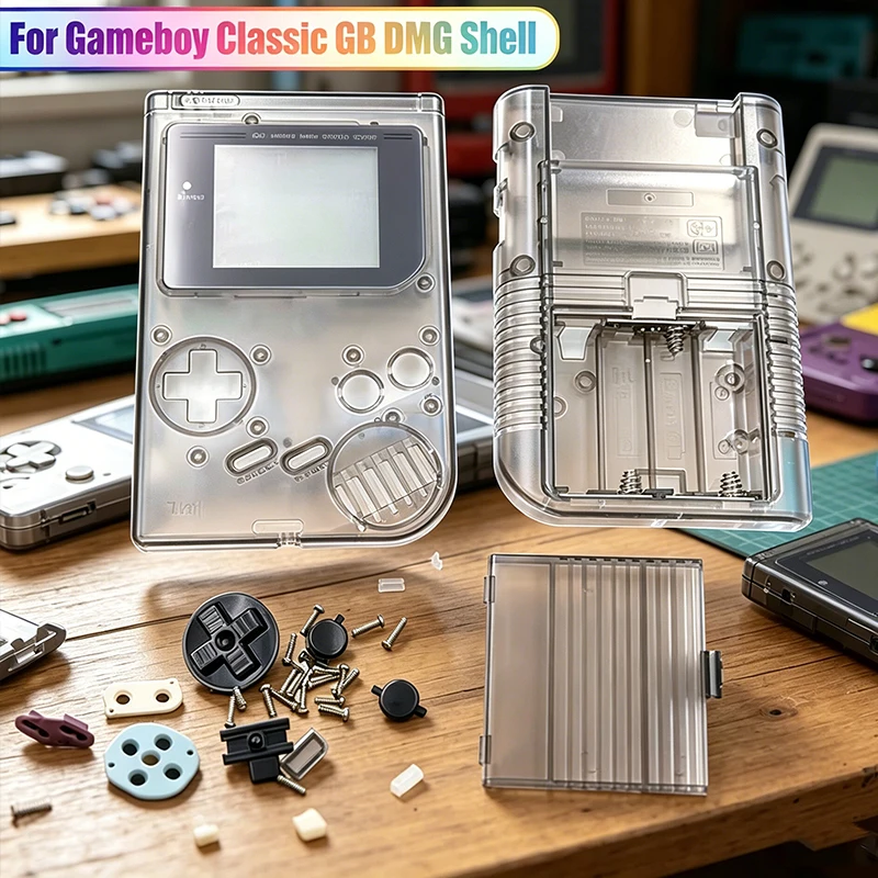 Image of Komplettes Gehäuse-Ersatzkit für Game Boy DMG IPS Ready Classic Konsole mit Tasten und leitfähigen Gummipads