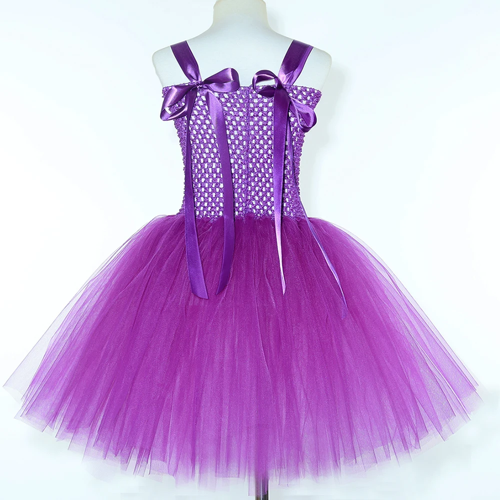 Fantasia de Monstro Roxo para - Toddler Girl Tulle Party Dress avaliação e preço
