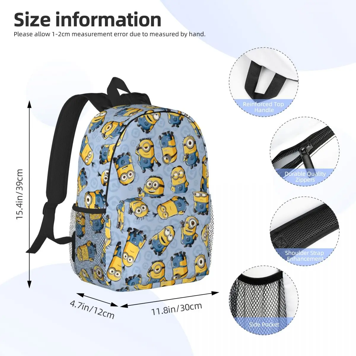 Mochila Leve, Bolsa Versátil e Elegante, Viagem Escolar e Uso Diário, 15"