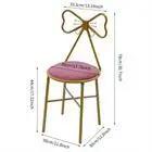 Armless Makeup Dressing Chair Pink Bow Backrest Princess Chair Butterfly Shaped