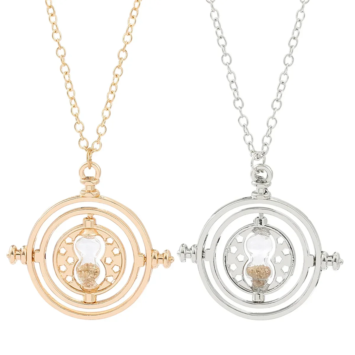 New Harried Time Necklace Timer Hourglass 360 Rotatable Potters Cosplay Props Astronomical Time Converter Magic School Fans Gift view 3