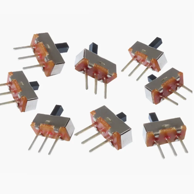 20PCS/Lot SS12D00G3 Handle height 3mm New Mini Vertical Slide Switch 1P2T 3 Pin Toggle Switch SMD PCB DPDT Vertical Switch