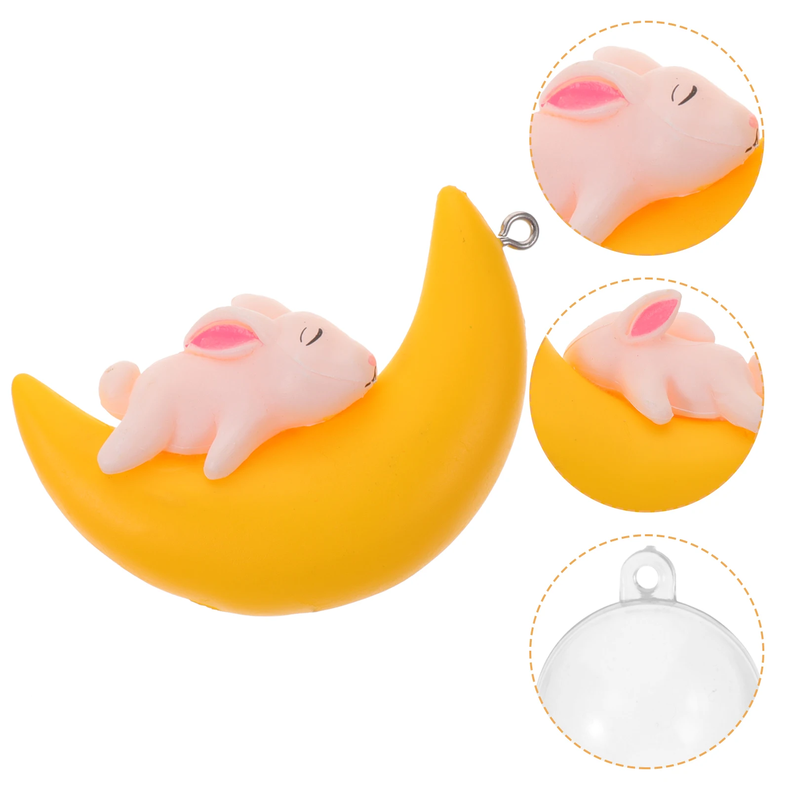 

2pcs Moon Pendant Floating Fish Tank Decorations Safe Durable Wear Resistant Non Fading Color Pet Fish Safe Lifelike Shape