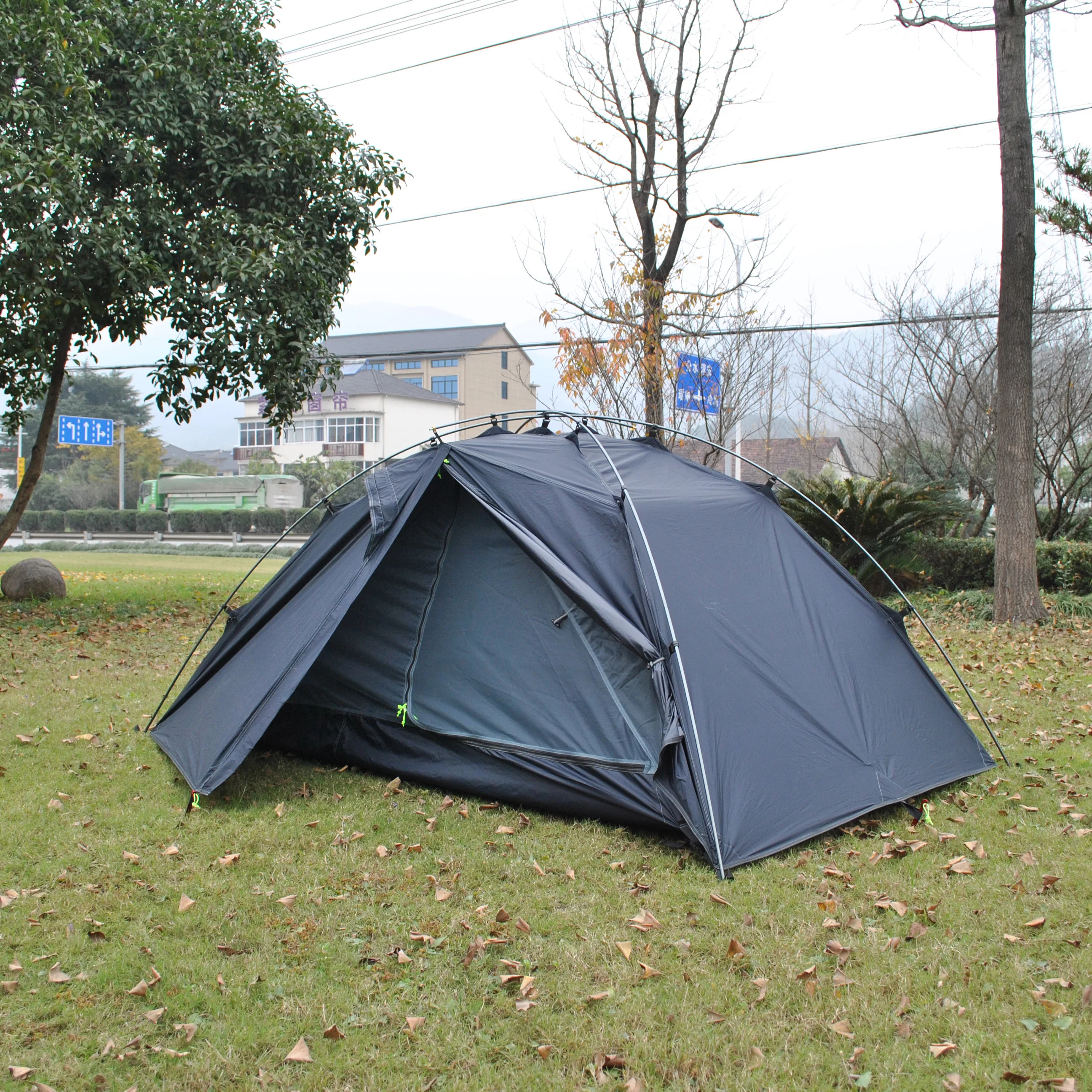 Ultralight Trekking Tent, Silicon Coated, Outdoor Gravity, 1P/2 P, Ultralight, 20D, 20D, CZX-312, Black