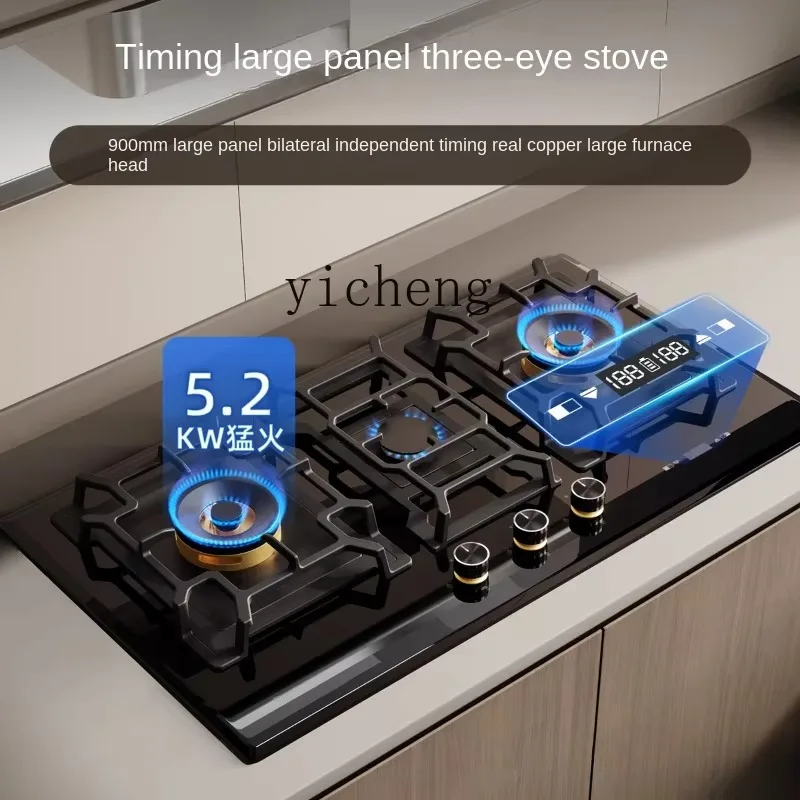 Dq-20 Three-Eye Gas Stove Timing Household Desktop Embedded Natural Gas Big Panel Liquefied Gas Stove