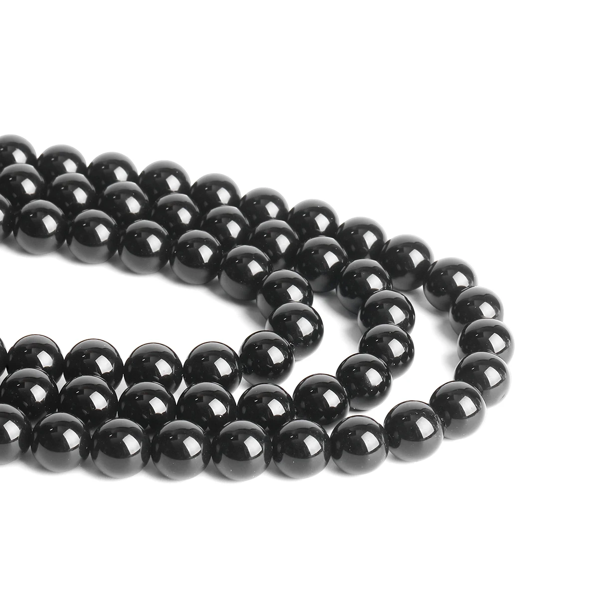5A 자연 검은 마노 오닉스 스톤 비즈 라운드 루즈 스페이서 4 6 8 10 12mm 쥬얼리 만들기 DIY 팔찌 액세서리 15 