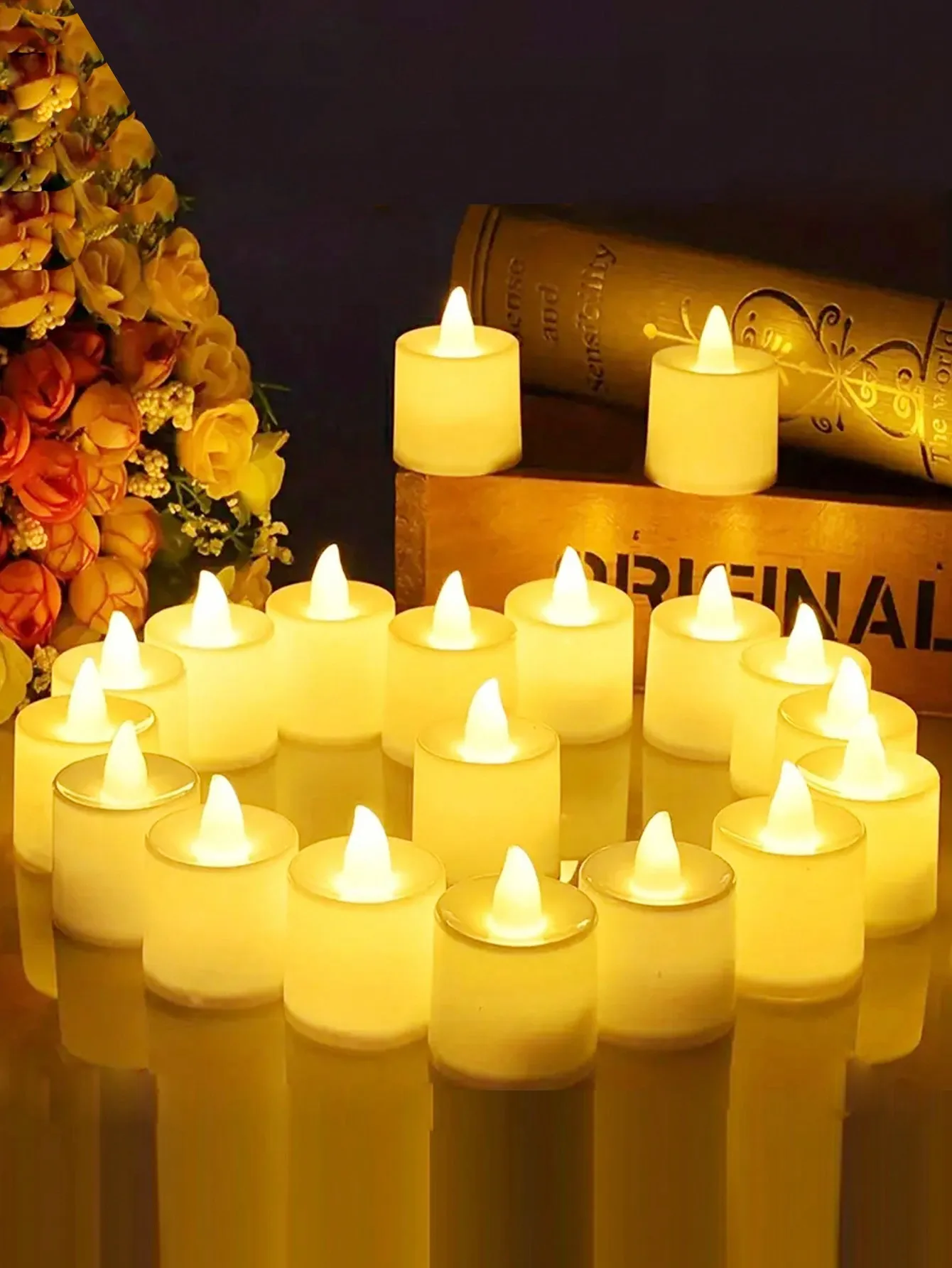 

6/12/24PCS Warm Color Flame Free LED Candle Light, 1.7 Inch Night Light Decorative Light, Creative Wedding Birthday Wedding Candle Venue Decoration Props Electronic Candle, Love Gift Valentine's Day Decoration Back To School Valentine Day