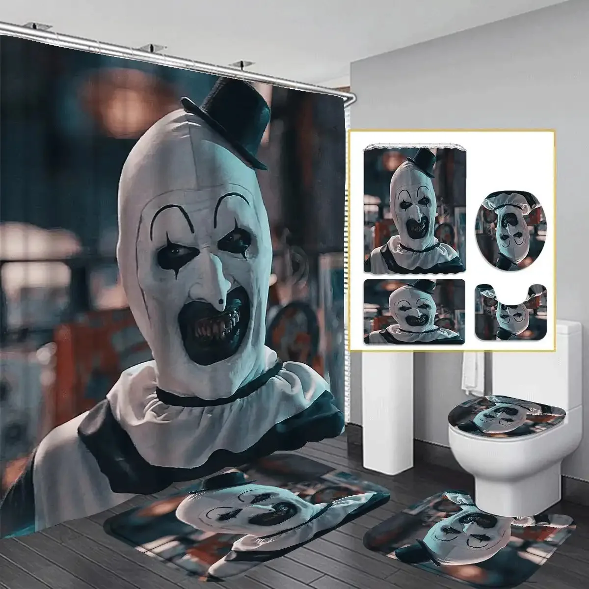 

Набор для душа Fear 1/ с 12 крючками - занавеска для душа и U-образный держатель - набор для декора ванной комнаты с мультяшными персонажами, идеальный подарок для друзей