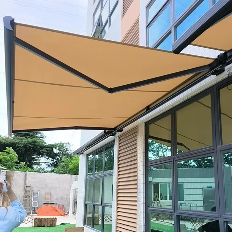 Custom Outdoor Sunshade Automatic Retractable Side Awning Motorized Folding Arm Motorised Retractable Awning Roof