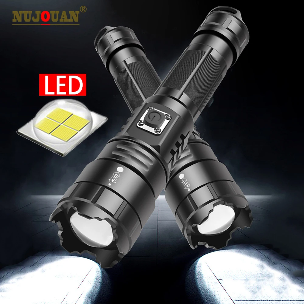 

Super Strong LED Flashlight USB Rechargeable Torches Zoom Highlight Flashlights Outdoor Camping Fishing Portable Lighting Tools