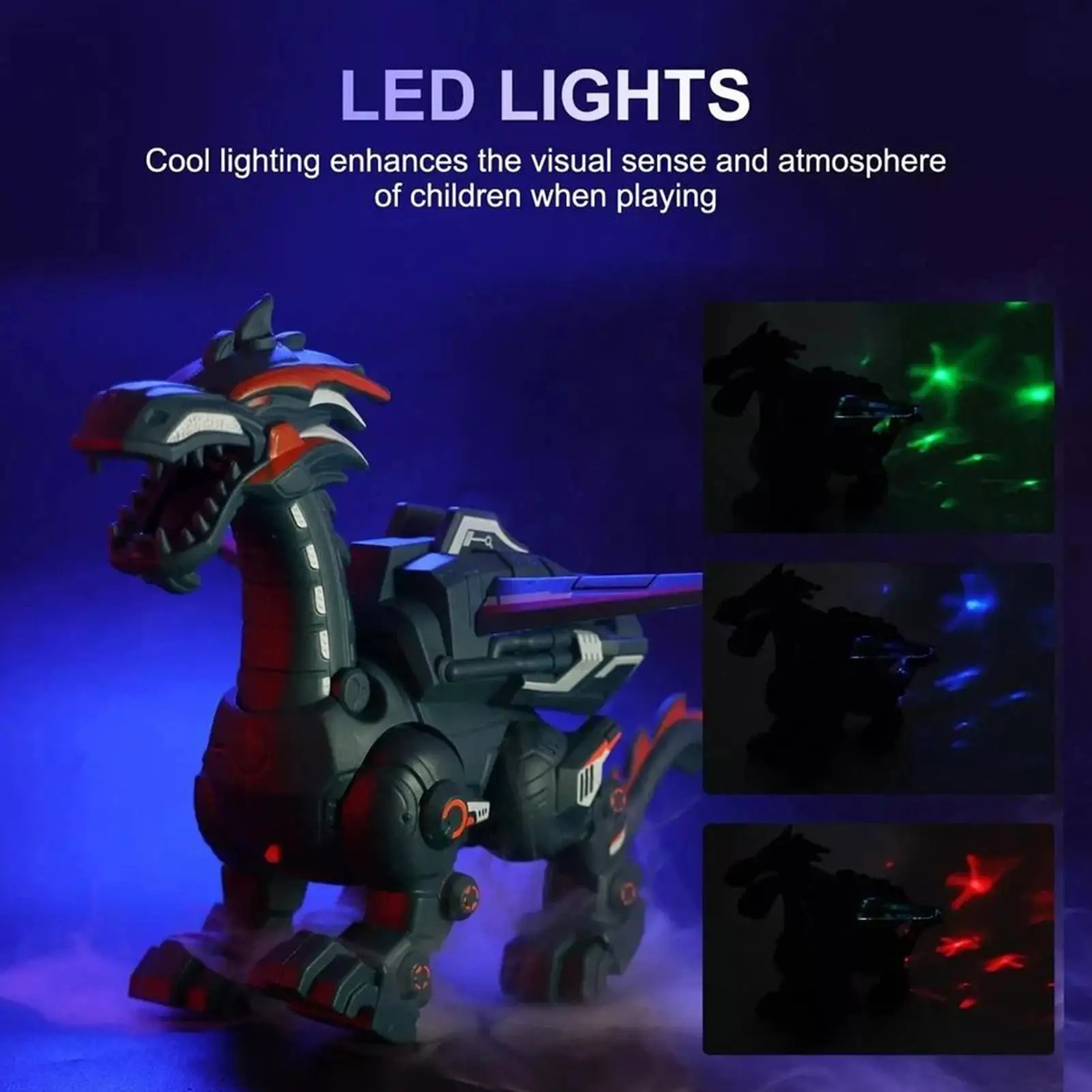 Attività educativa del dinosauro robot con luce spray Robot da passeggio Giocattoli del dinosauro per le ragazze dei ragazzi 3-12 Festa di compleanno a casa