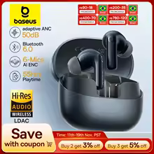 <img src="https://ae-pic-a1.aliexpress-media.com/kf/S275867a816144570a31d49a344a81471O.png_220x220.png_.avif" alt=""> Baseus EP10 Pro ANC Fones de ouvido sem fio Bluetooth 6.0 Fones de ouvido 50dB Fones de ouvido adaptativos em tempo real 6 microfone Hi-Res LDAC IP55 Fones de ouvido fone baseus ep 10 pro