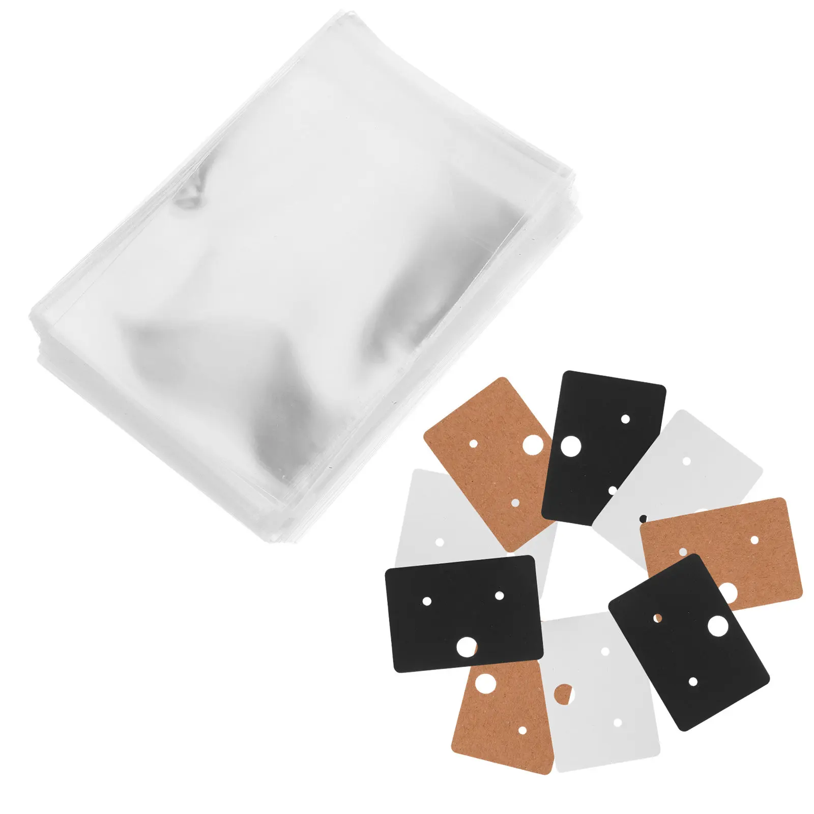 

1Set Earring Cards for Display Double-Sided Blank Jewelry Display Cards Lightweight Compact with Top Hanging Hole and Earring