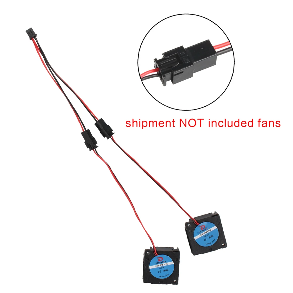 XCR3D 5/10pcs Hotend Fans Parallel Extension Cable Fan Adapter Line XH2.54 Female-Male 2PIN Dual Wire For DIY 3D Printer Parts