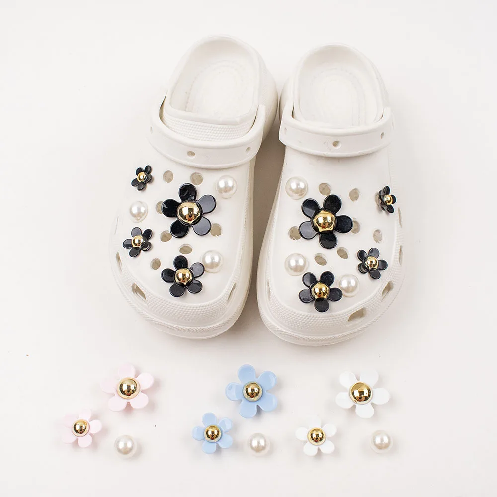 Creative Colorful Sunflower Hole Shoe Charms Decoration Shoe Buckle Five-petaled Flowers DIY Shoes Flower Accessories