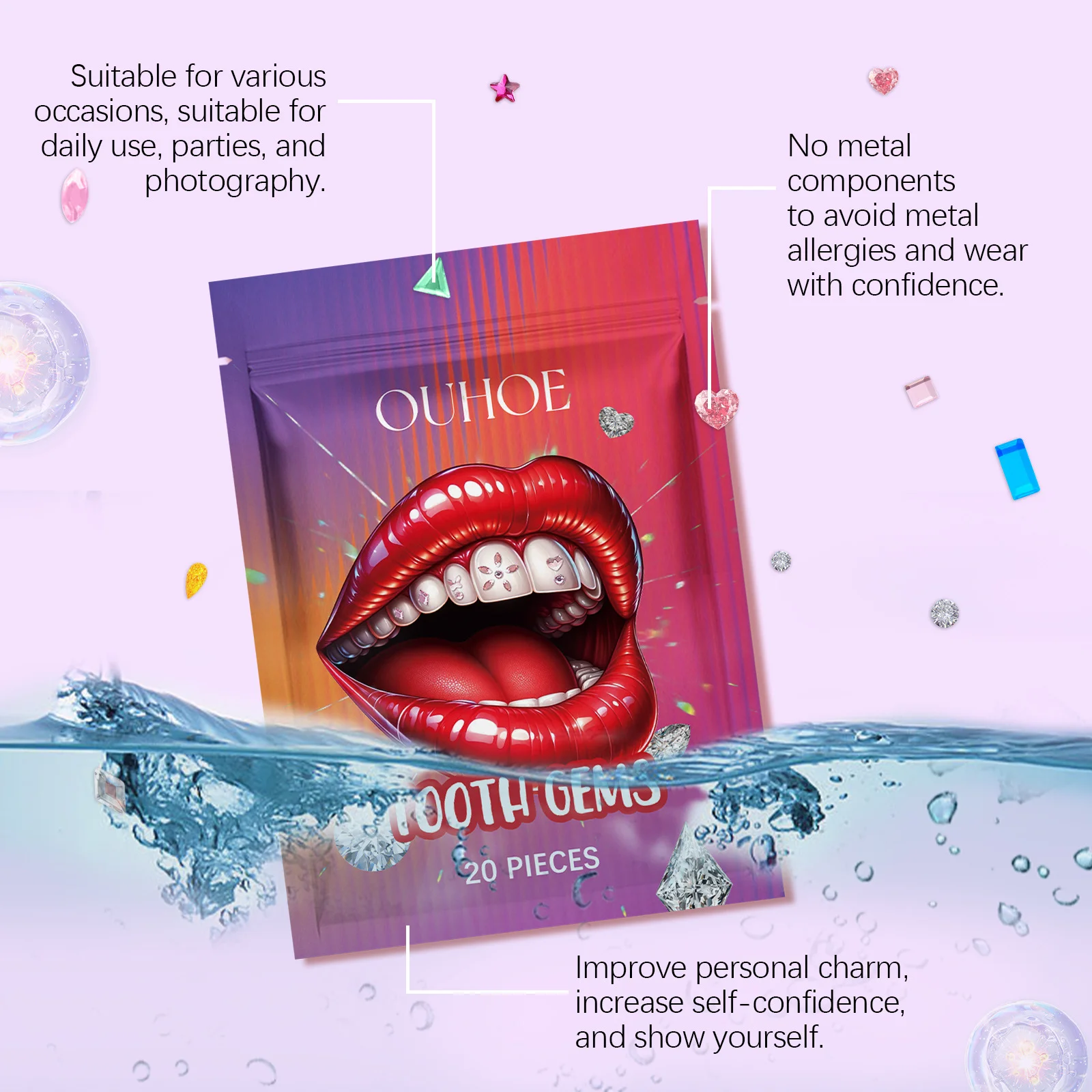 DIY Tooth Gem Fashion Sparkling Crystal Easy Remove Install Safe High-Quality Charming Smile Beauty Dental Decoration Jewelry