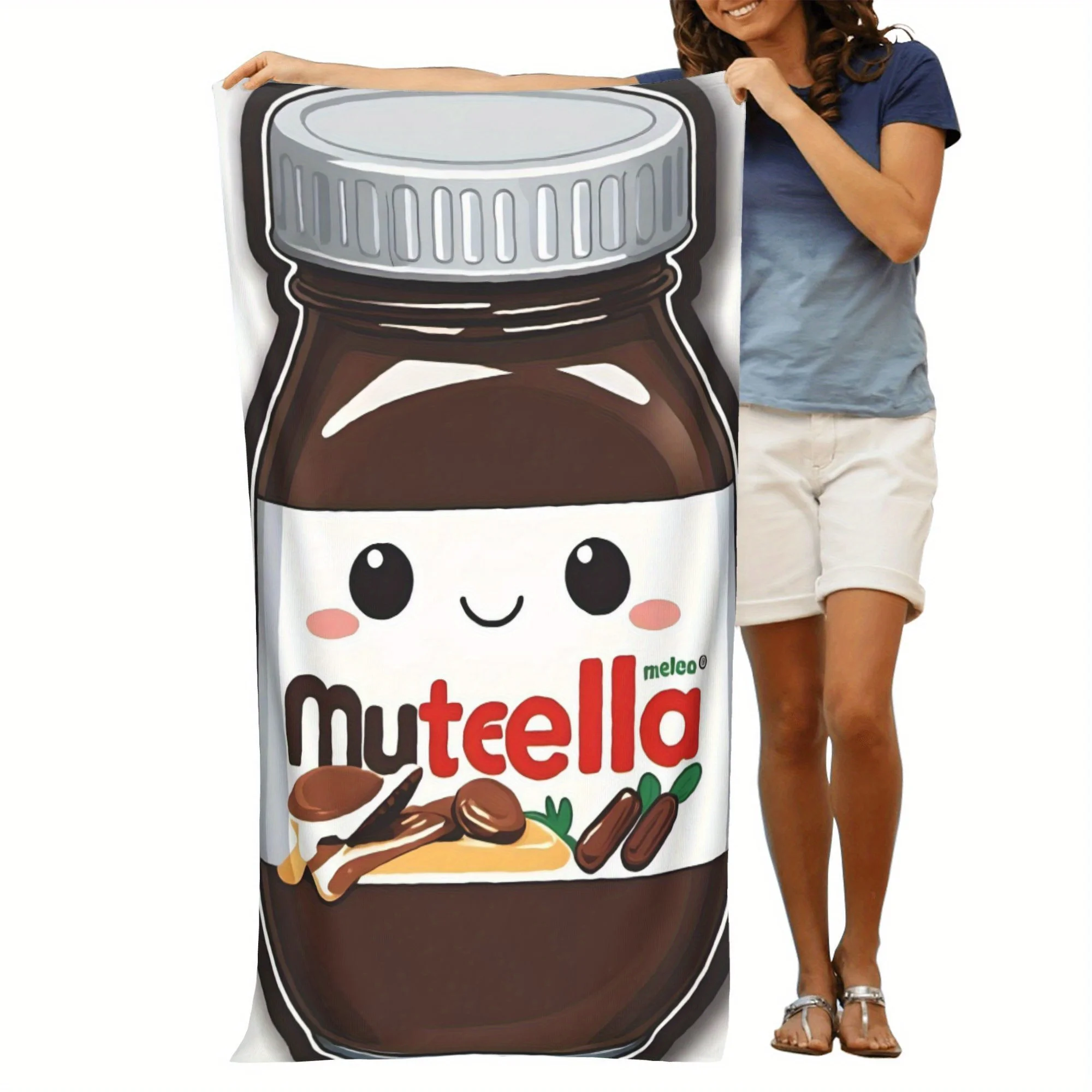 

Полотенце для плавания Nutella Brown с шоколадным рисунком, летнее пляжное полотенце для кемпинга, бассейна, предметы первой необходимости для путешествий