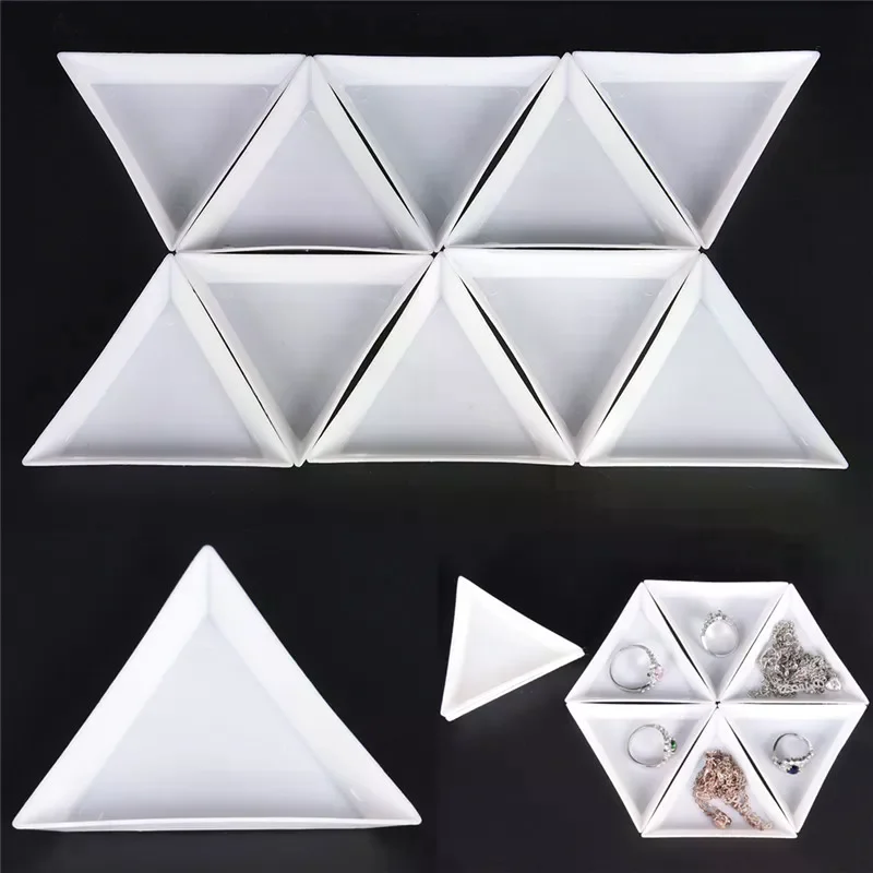Equilateral Triangle Plate For Jewelry Beads Storage Environmental plastic 10pcs