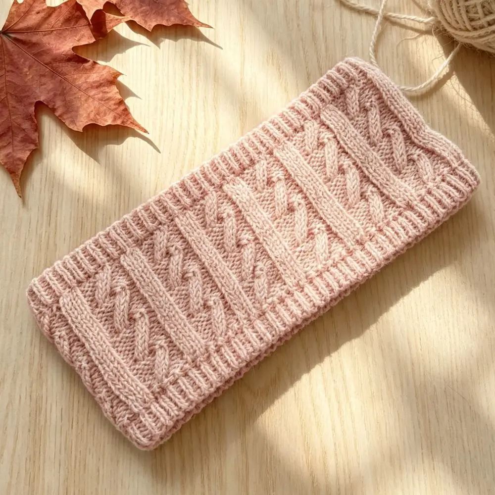 Gifts Knitted Knitted Headband Wide Stretch Fit Ear Warmer Headband Acrylic Fiber Soft Texture Cable Knit Headband Hair Band