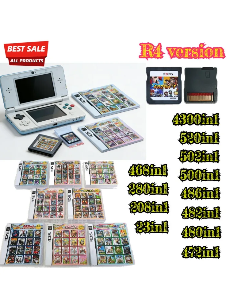 4300in1/208in1/280in1/472in1/520in1 MULTI CART Super Combo Videogames Cartridge Card Cart voor DS NDS 3DS 3DSXL 2DS NDSL NDSI ﻿ - afbeelding 2