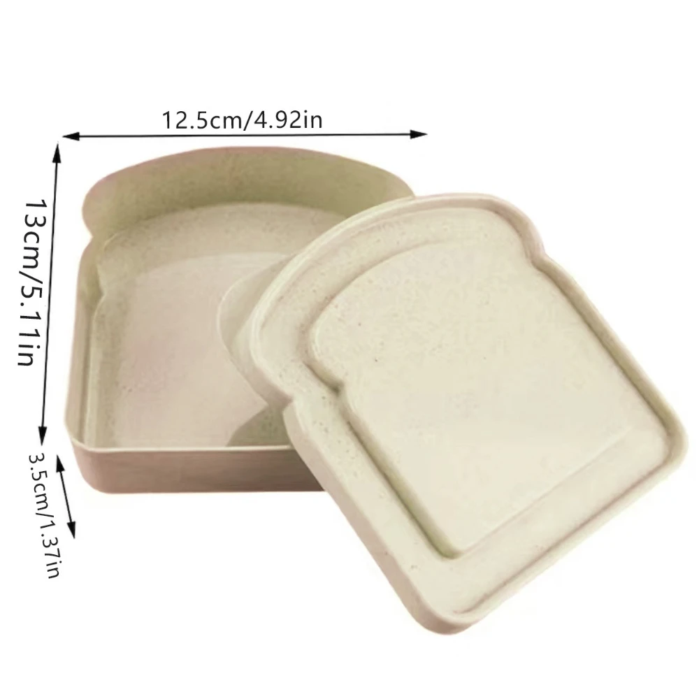 Toast Bento Storage Box Sealable Reusable Sandwich Freshness Container Oversized Bread Storage Organizer Bear Pattern