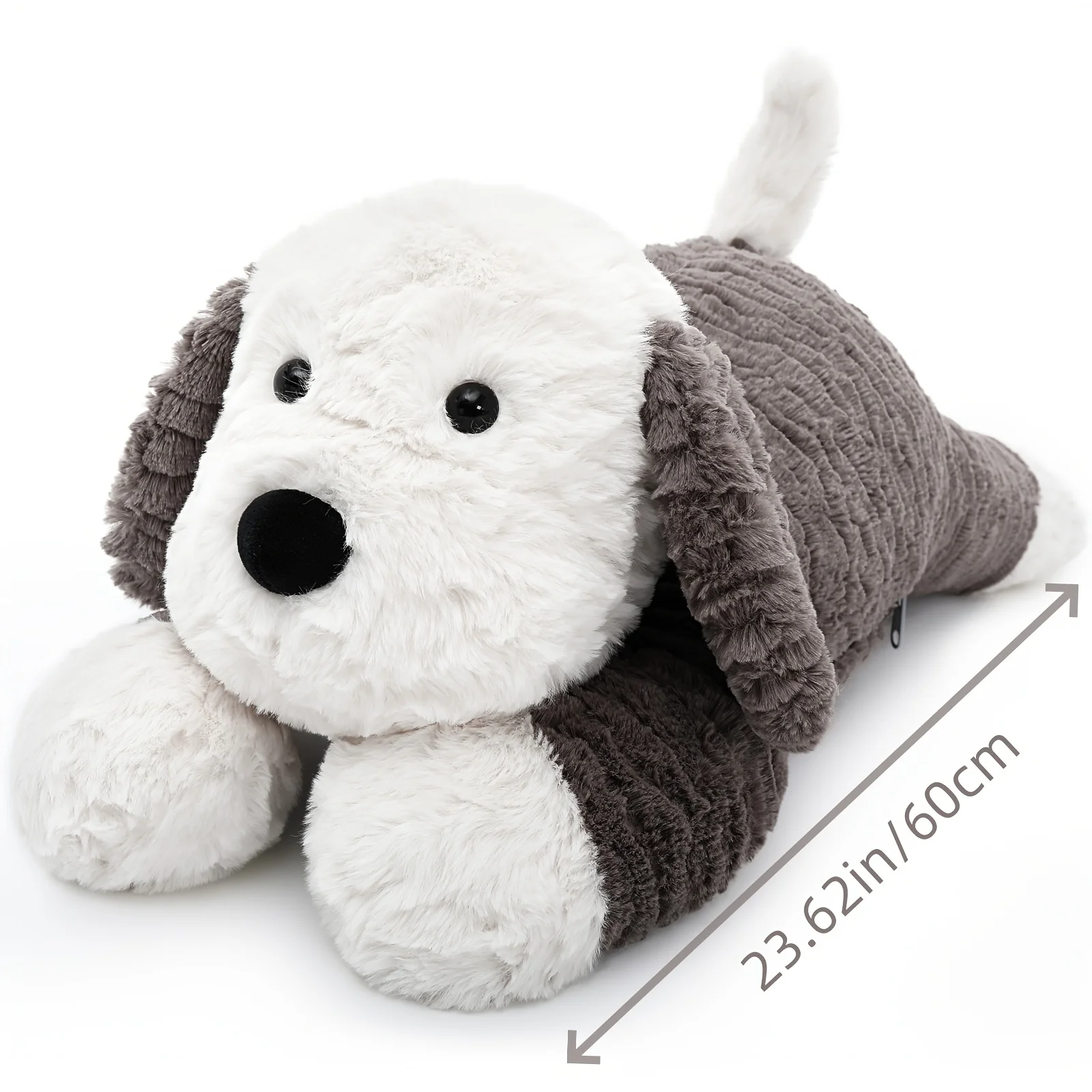 Weighted Stuffed Dog - 4lb Plush Puppy with Microwavable Heating Feature, Soft Polyester Fabric, Safety 3D Eyes,  Pet Toy